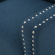 Dark Blue Davenport Fabric Armchair